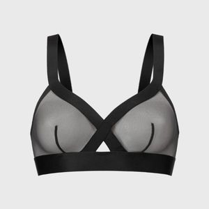 DKNY Sheer Black Bralette Wirefree Mesh